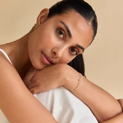 Astrid &amp; Miyu Ridged Hoops In Solid Gold