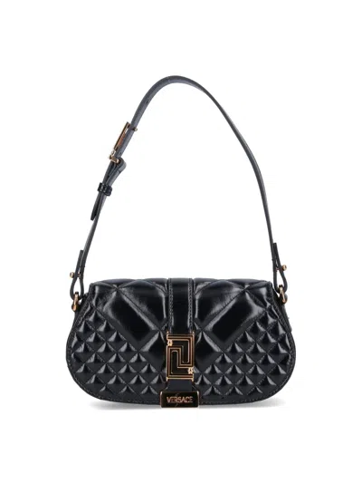 Shop Versace Women Mini Bag "greca Goddess" In Black