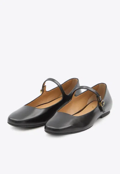 Shop Tod's Calf Leather Ballet Flats In Black