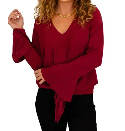 143 Story A Flare And A Bow Top In Red In Red