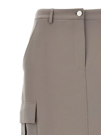 Theory Grey Relaxed Cargo Skirt In Gray