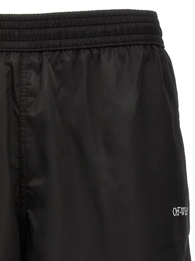 Off-white Scribble Diags-print Elasticated Swim Shorts In White/black