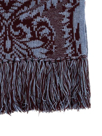 Etro Jacquard Scarf With Fringe Detailing And Soft Texture In 多色的