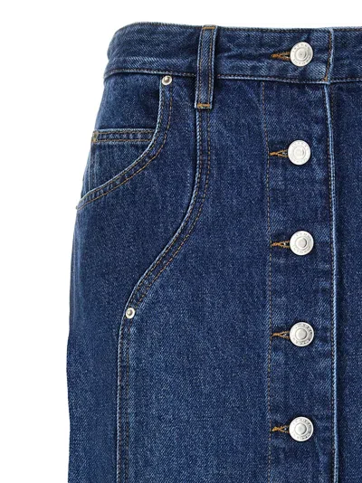 Isabel Marant Étoile Marant Etoile Vandy Denim Cotton Skirt In Blue