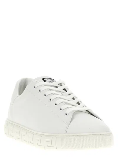 Versace Greca Responsible Faux Leather Sneakers In White