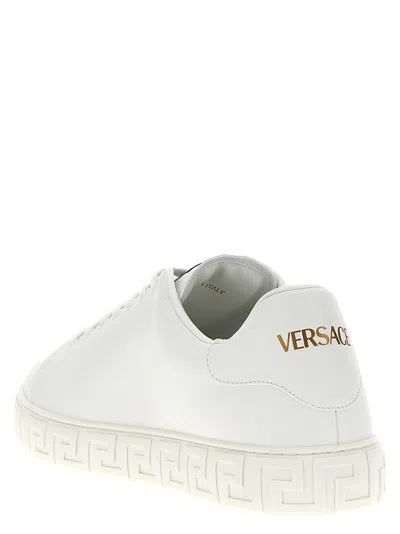 Versace Greca Responsible Faux Leather Sneakers In White