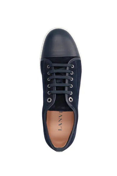 Shop Lanvin Suede Sneakers In Blue