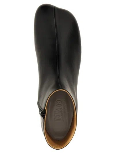Mm6 Maison Margiela Flat Ankle Boot Anatomic 3cm In Black