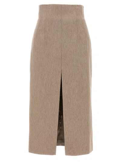 The Andamane Stephanie Mid-length Skirt In Beige