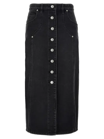 Isabel Marant Étoile Marant Etoile Vandy Denim Cotton Skirt In Black