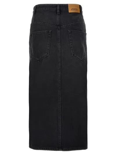 Isabel Marant Étoile Marant Etoile Vandy Denim Cotton Skirt In Black
