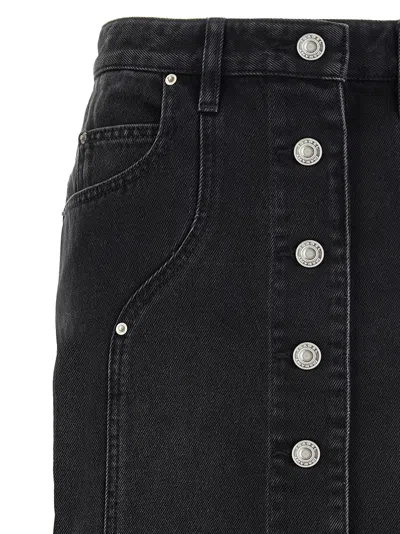 Isabel Marant Étoile Marant Etoile Vandy Denim Cotton Skirt In Black