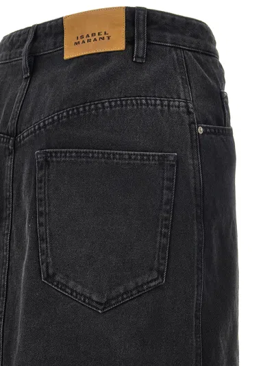 Isabel Marant Étoile Marant Etoile Vandy Denim Cotton Skirt In Black