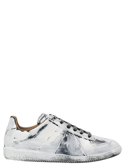 Shop Maison Margiela 'replica' Sneakers In White/black