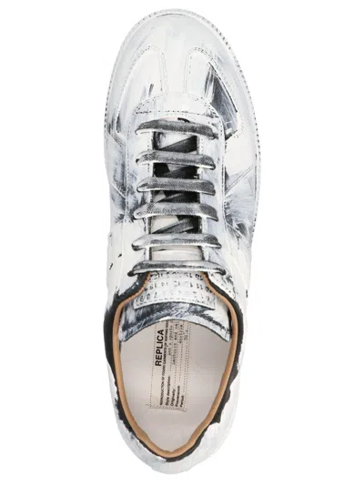 Shop Maison Margiela 'replica' Sneakers In White/black