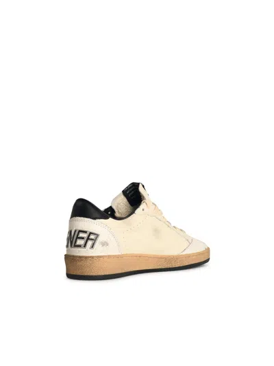 Golden Goose Women's Ball Star Sneakers In White Nappa Leather With Black Leather Star And Heel Tab In White