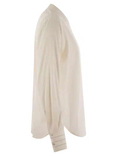 Peserico Silk Crepe Shirt In Pearl