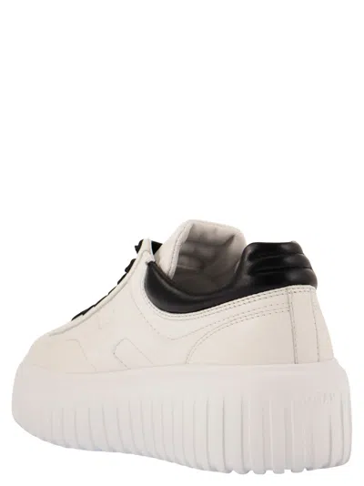 Shop Hogan H Stripes Sneakers In White/black