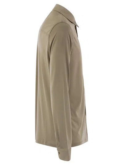 Majestic Linen Long-sleeved Shirt In Sand
