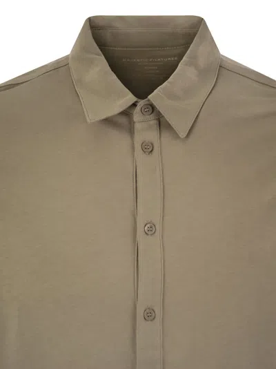 Majestic Linen Long-sleeved Shirt In Sand