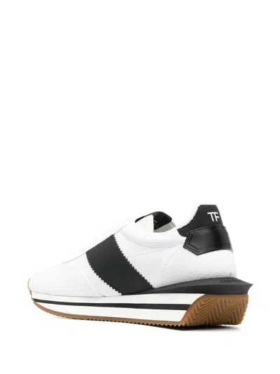 Shop Tom Ford James Suede And Technical Fabric Sneakers In White