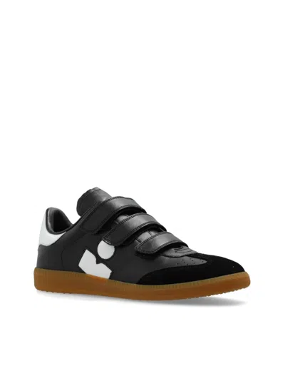 Shop Isabel Marant Beth Leather Sneakers In Black