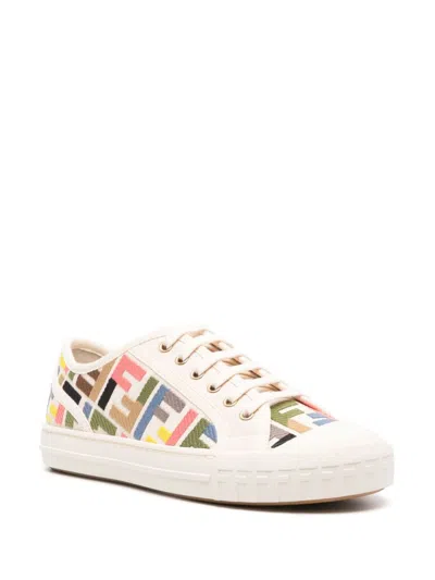 Shop Fendi Domino Sneakers In Multicolour