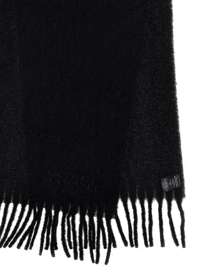 Isabel Marant Firny Scarf With Fringes In Black