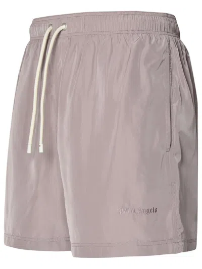 Palm Angels Logo Embroidered Drawstring Shorts In 百合