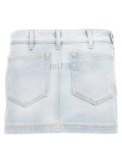 Attico Sky Blue Abra Mini Denim Skirt In Light Blue