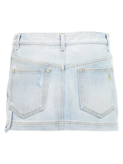 Attico Sky Blue Abra Mini Denim Skirt In Light Blue