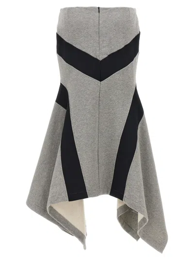 Attico Asymmetrical Maxi Skirt In Gray