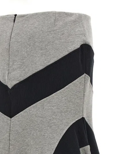 Attico Asymmetrical Maxi Skirt In Gray