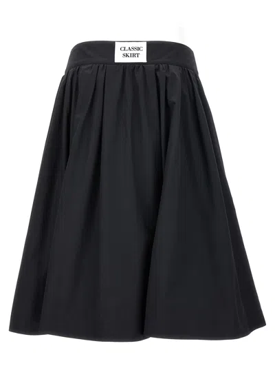 Moschino Black Jewel Button Nylon Blend Skirt In Black