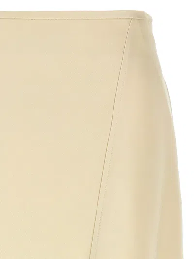 Jil Sander High-waisted Midi Skirt Asymmetric Hem In White