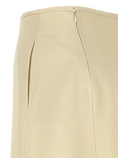 Jil Sander High-waisted Midi Skirt Asymmetric Hem In White