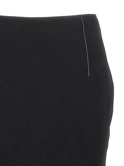 Marni Flounce Hem Midi Skirt With High Waist In 黑色的