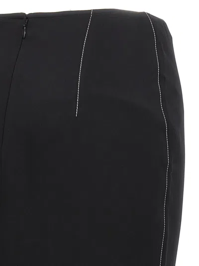 Marni Flounce Hem Midi Skirt With High Waist In 黑色的