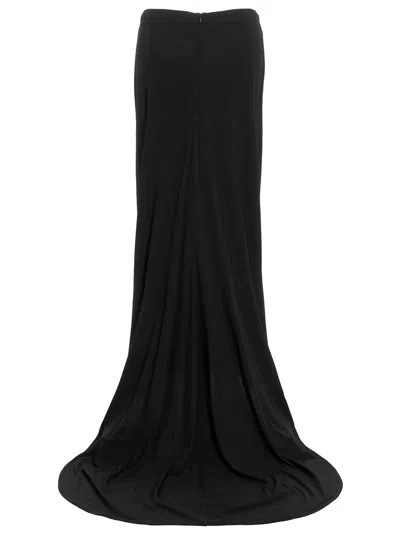 Magda Butrym Black Asymmetrical Long Skirt In Black