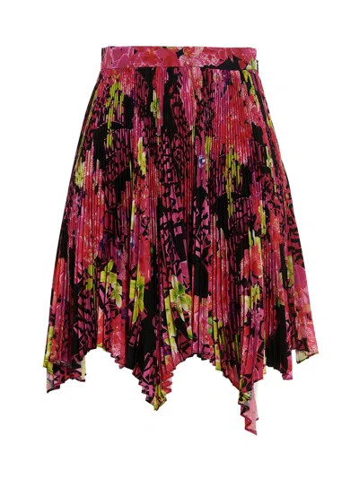 Shop Versace 'orchid ' Skirt In Multicolor