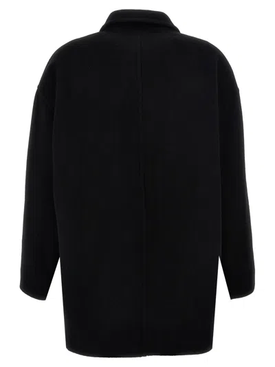 Isabel Marant Black Wool Blend Eveline Coat In Black
