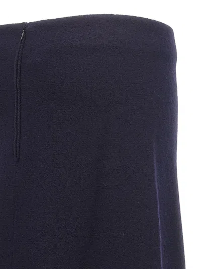 Jil Sander A-line Wool Midi Skirt In 蓝色的