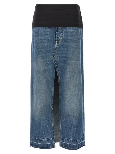 Stella Mccartney Tuxedo Band Skirt With Slit And Pockets In Multi