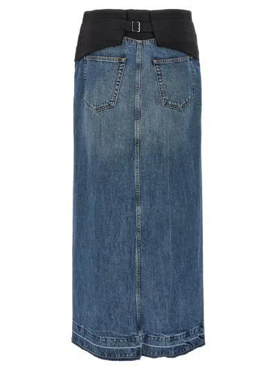 Stella Mccartney Tuxedo Band Skirt With Slit And Pockets In Multi