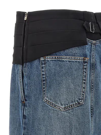 Stella Mccartney Tuxedo Band Skirt With Slit And Pockets In Multi