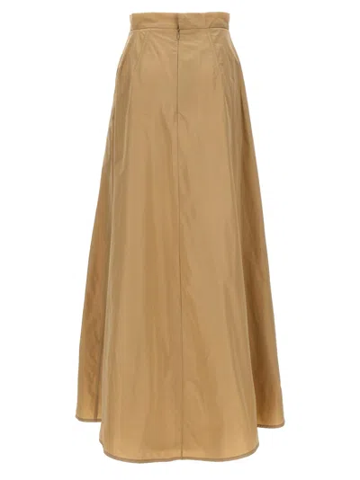 Shop Jil Sander Long Flared Skirt In Beige