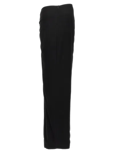 Monot Long Draped High-waisted Midi Skirt In Black