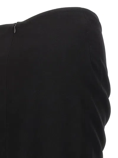 Monot Long Draped High-waisted Midi Skirt In Black