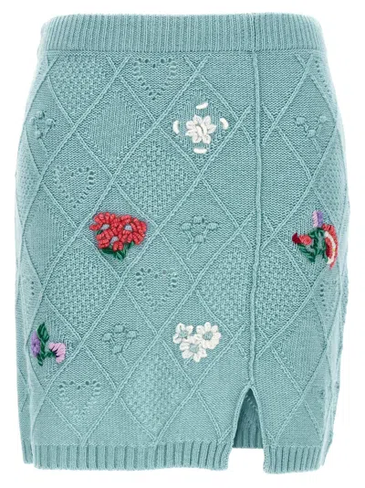 Twinset Embroidery Skirt Skirts Light Blue In 浅蓝色