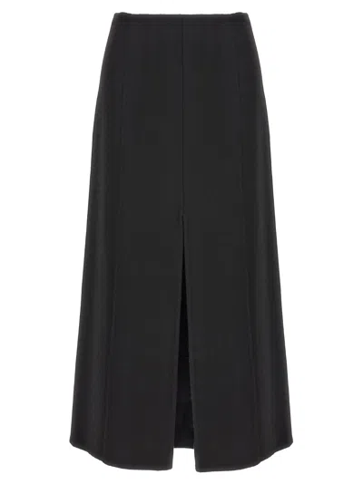 Ermanno Scervino Felted A-line Midi Skirt In 黑色的